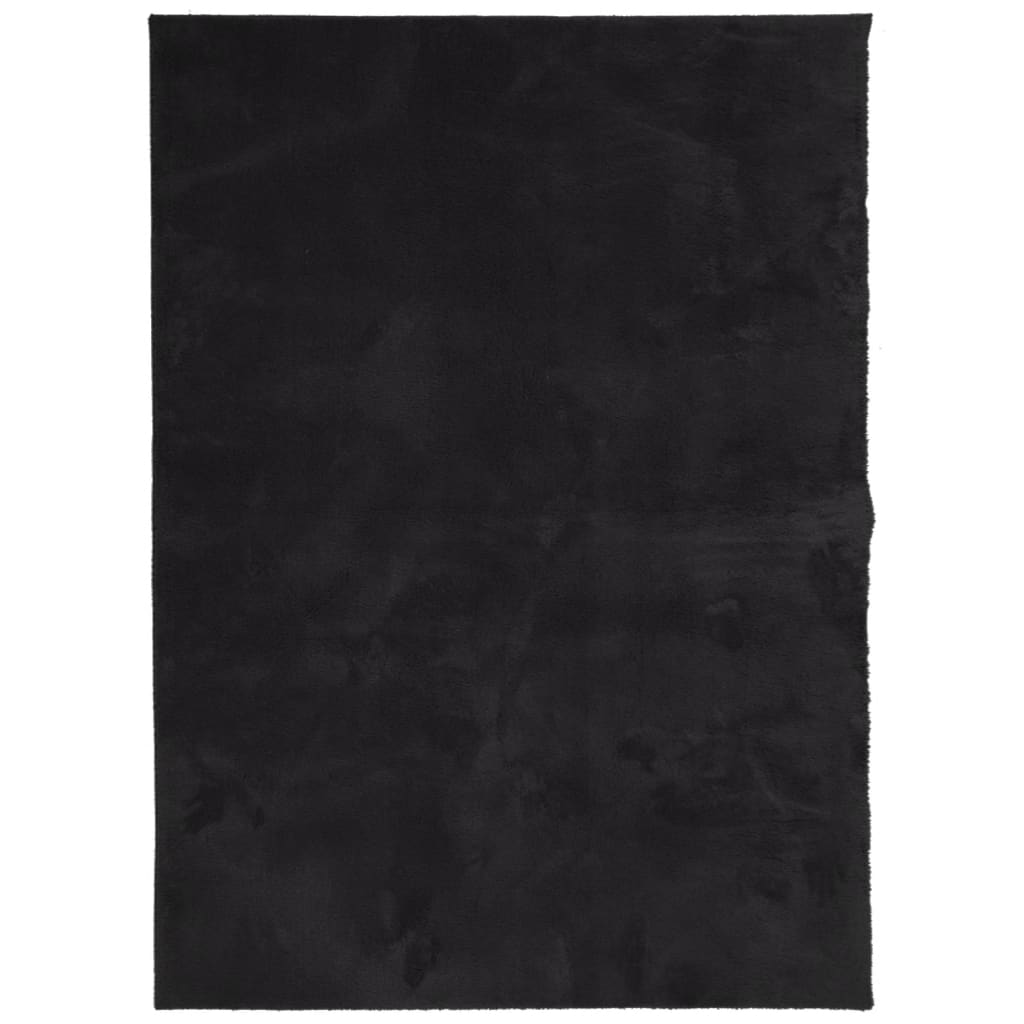 Teppe HUARTE kort luv mykt og vaskbart svart 120x170 cm