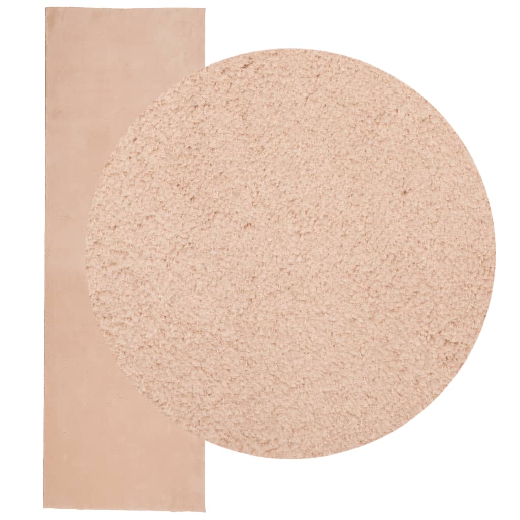 Teppe HUARTE kort luv mykt og vaskbart blush 80x250 cm