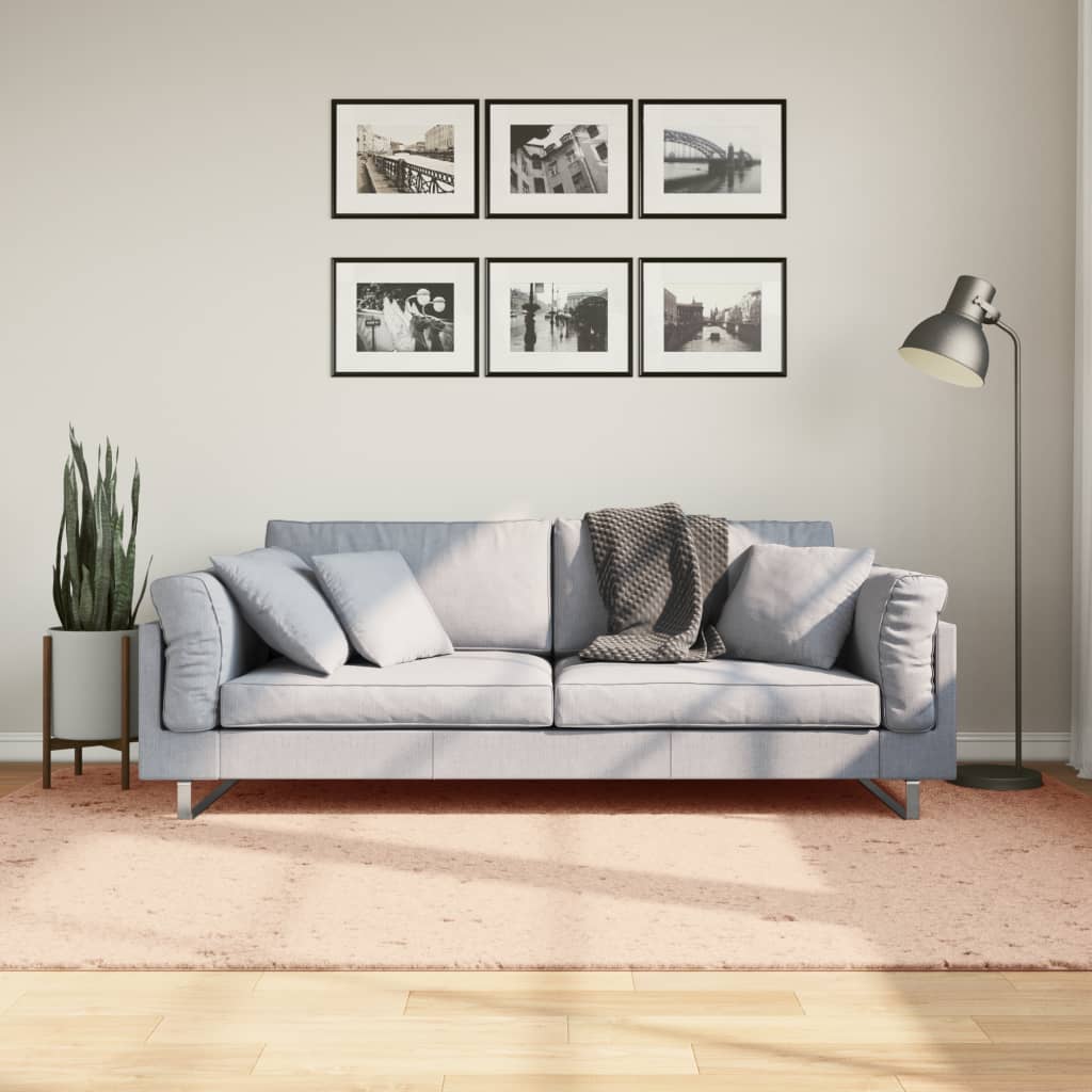 Teppe HUARTE kort luv mykt og vaskbart blush 160x230 cm
