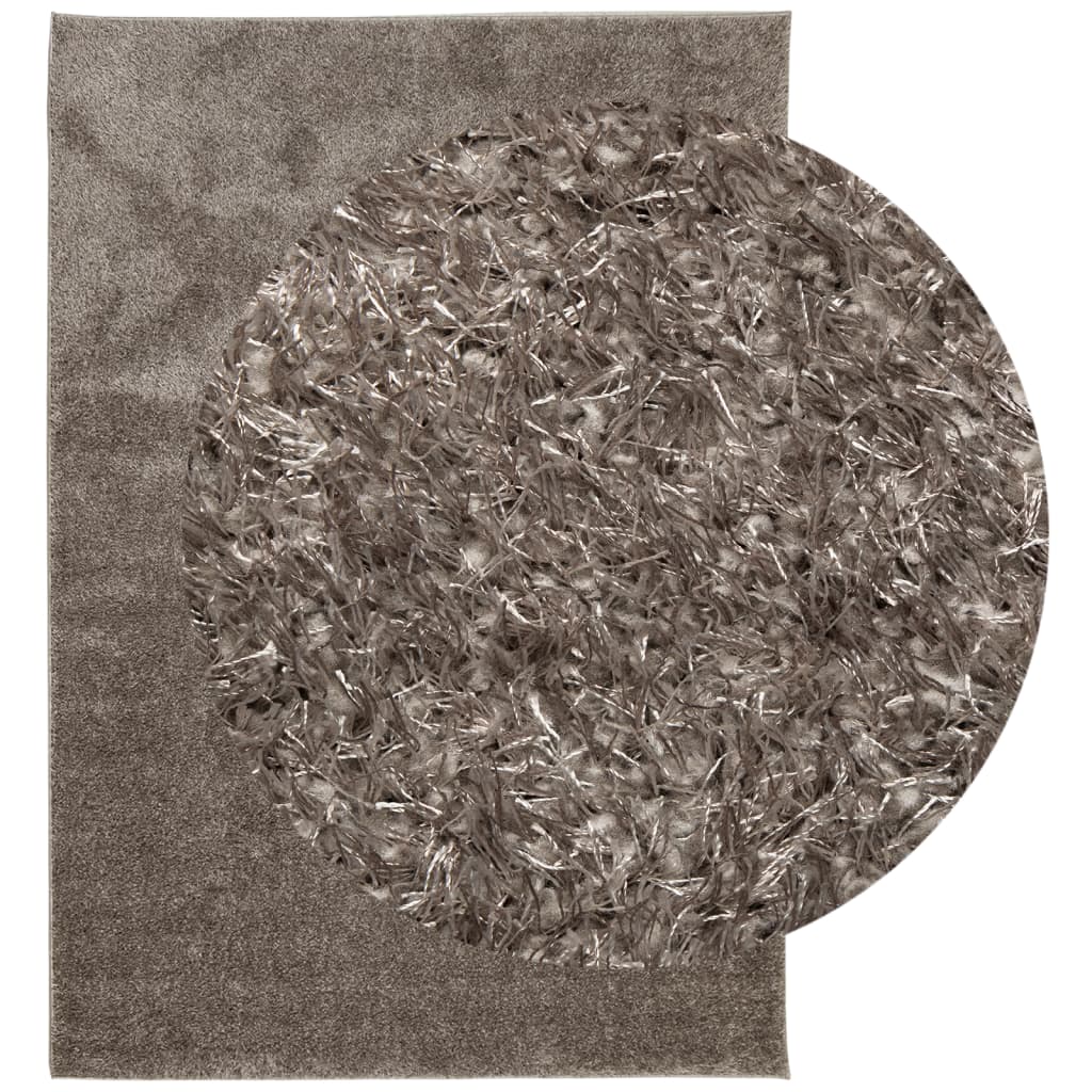 Teppe ISTAN med lang luv skinnende utseende grå 120x170 cm