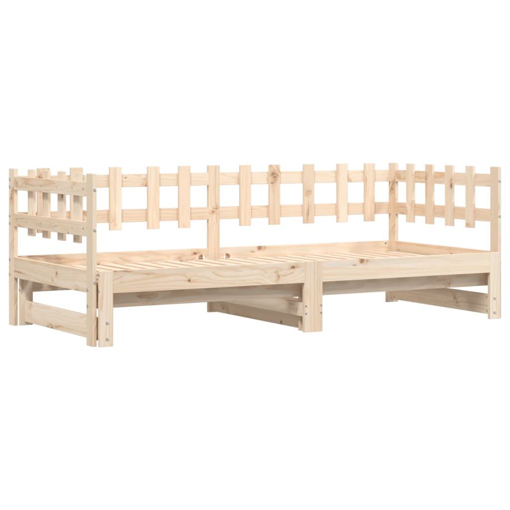 Uttrekkbar dagseng 2x(80x200) cm heltre furu