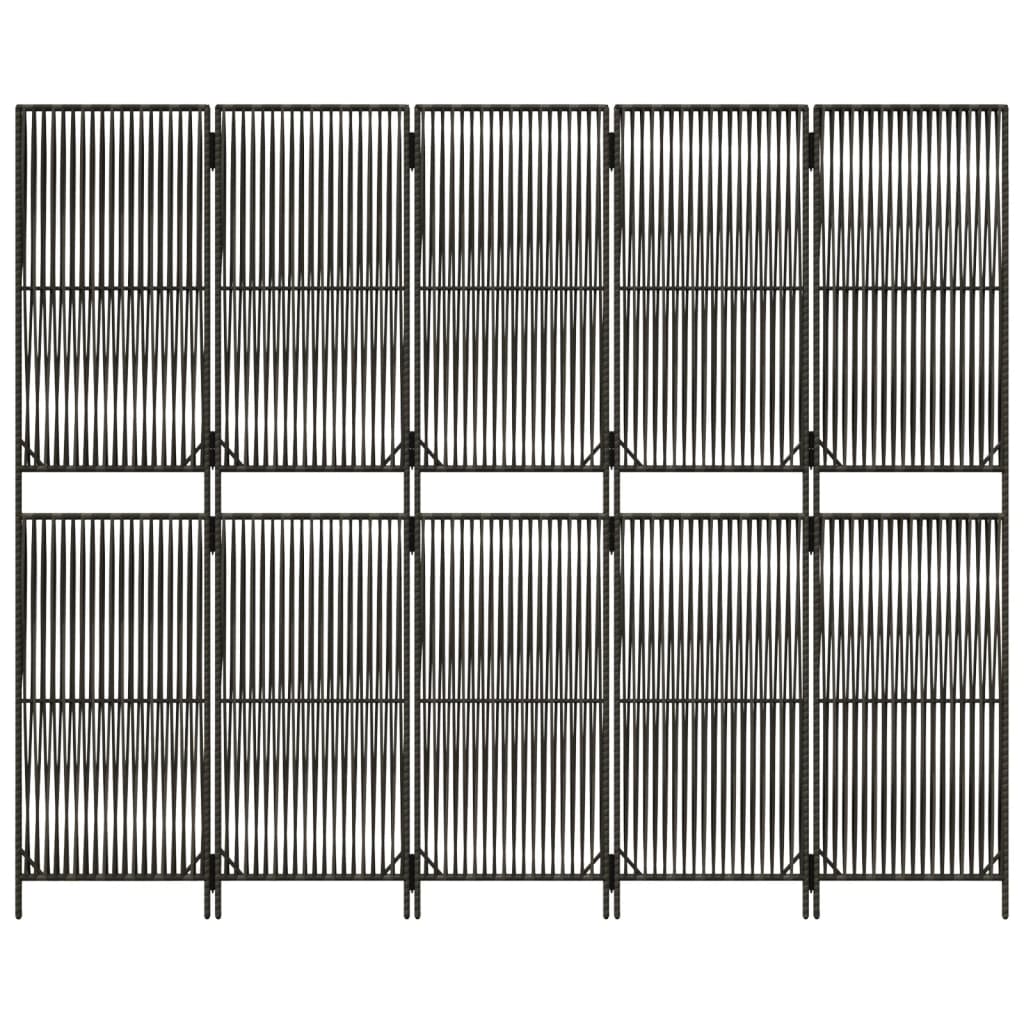 Romdeler 5 paneler grå polyrotting