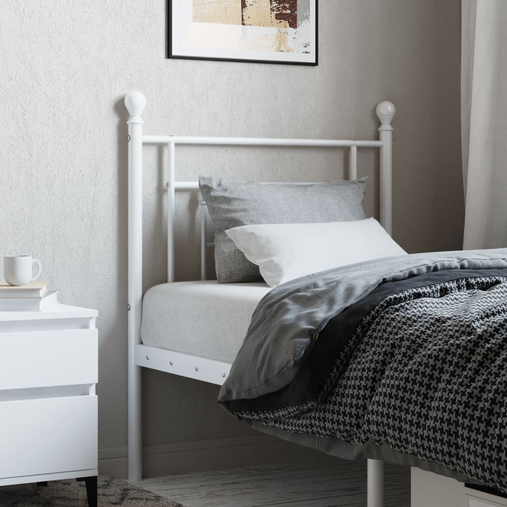 Utskiftbar sengegavl i metall hvit 75 cm