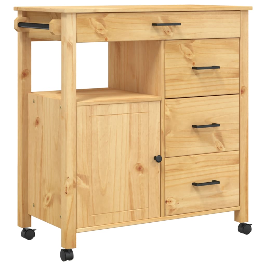 Kjøkkenvogn MONZA 84x40x88,5 cm heltre furu