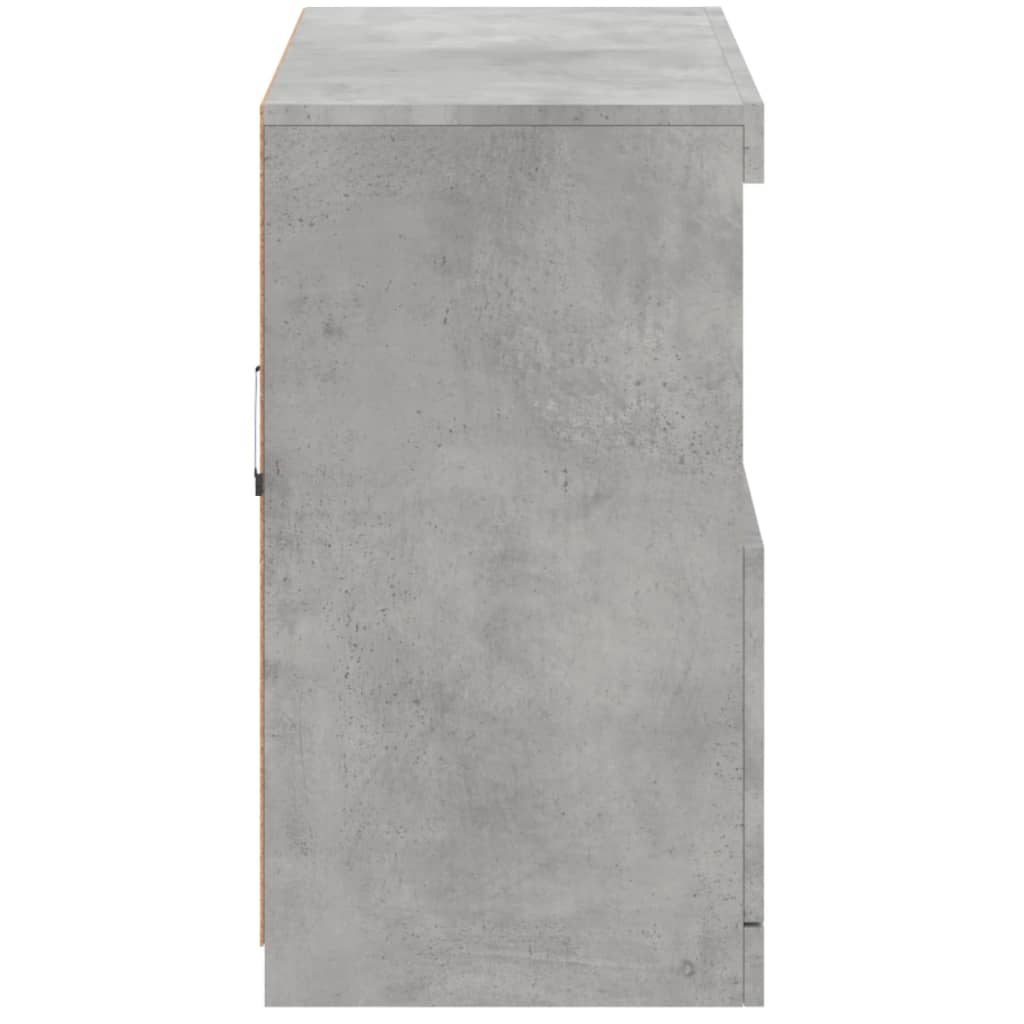Skjenk med LED-lys betonggrå 81x37x67 cm