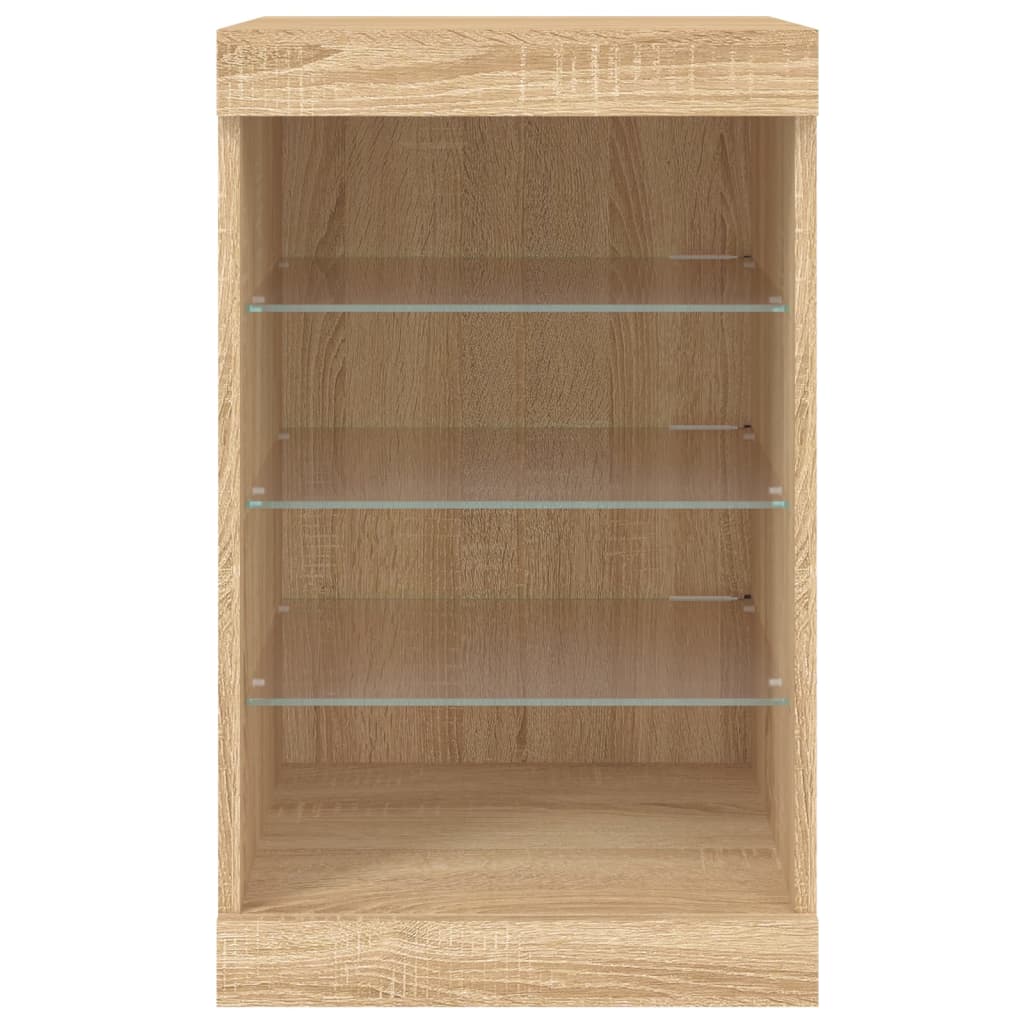 Skjenk med LED-lys sonoma eik 41x37x67 cm