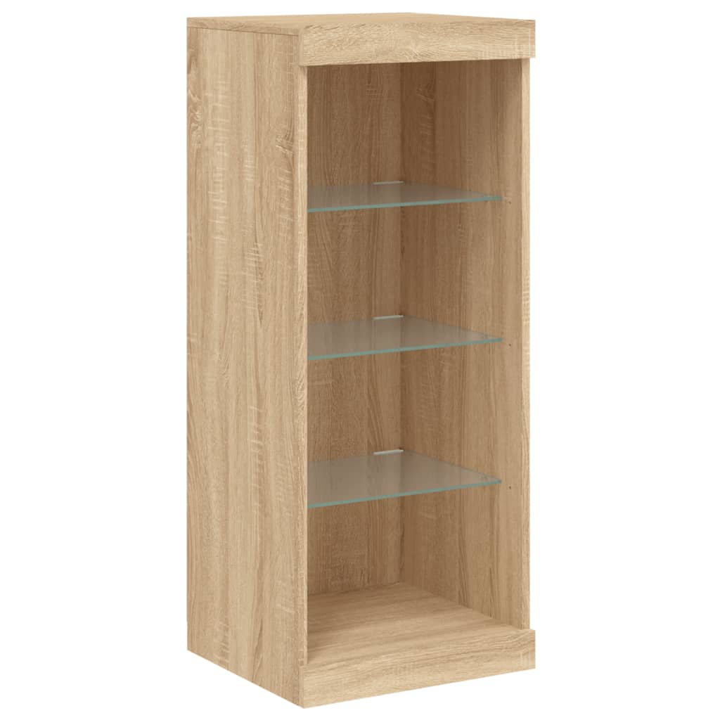 Skjenk med LED-lys sonoma eik 41x37x100 cm