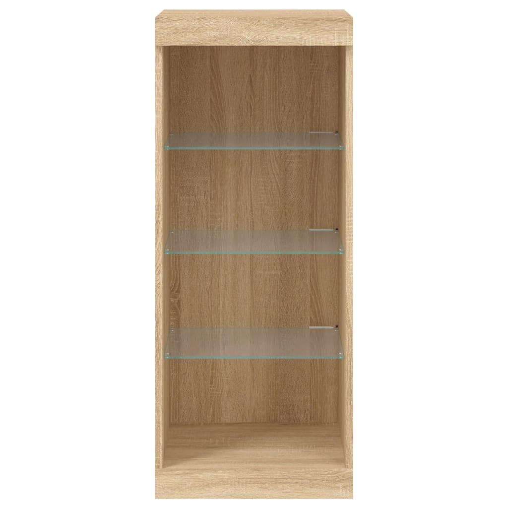 Skjenk med LED-lys sonoma eik 41x37x100 cm