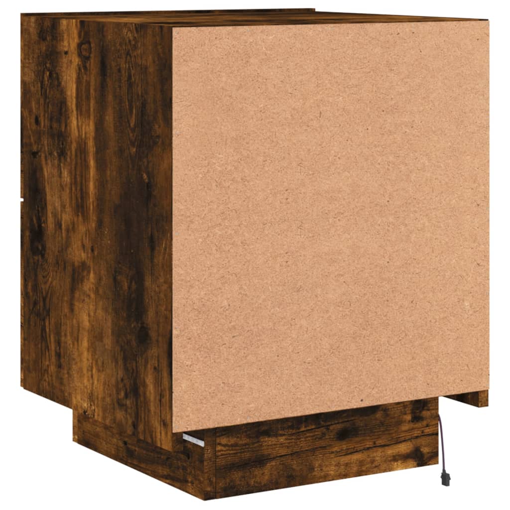 Nattbord med LED røkt eik konstruert tre