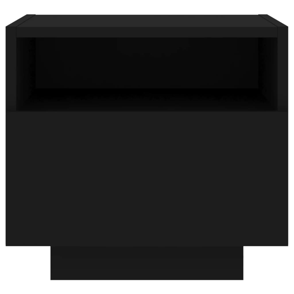 Nattbord med LED 2 stk svart 40x39x37 cm