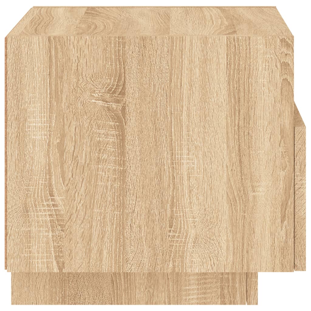 Nattbord med LED 2 stk sonoma eik 40x39x37 cm