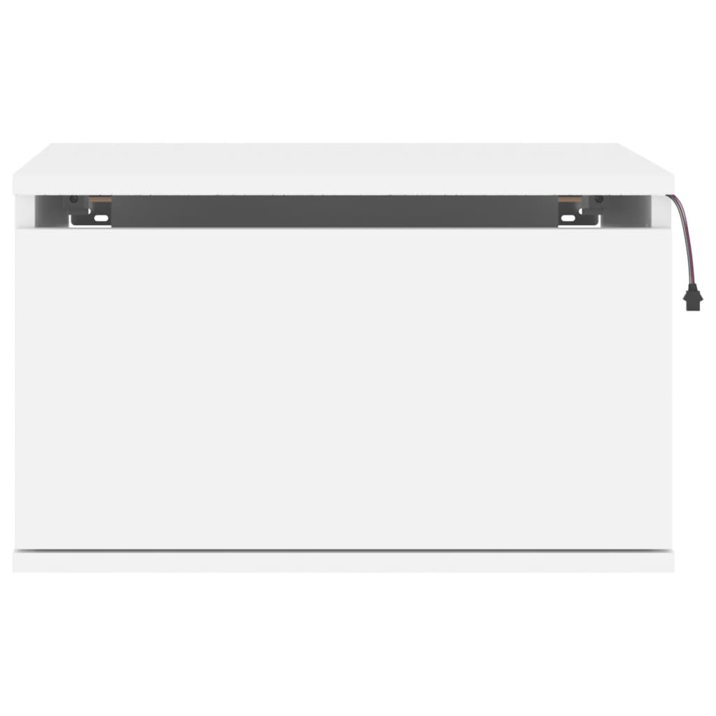 Vegghengte nattbord med LED-lys 2 stk hvit
