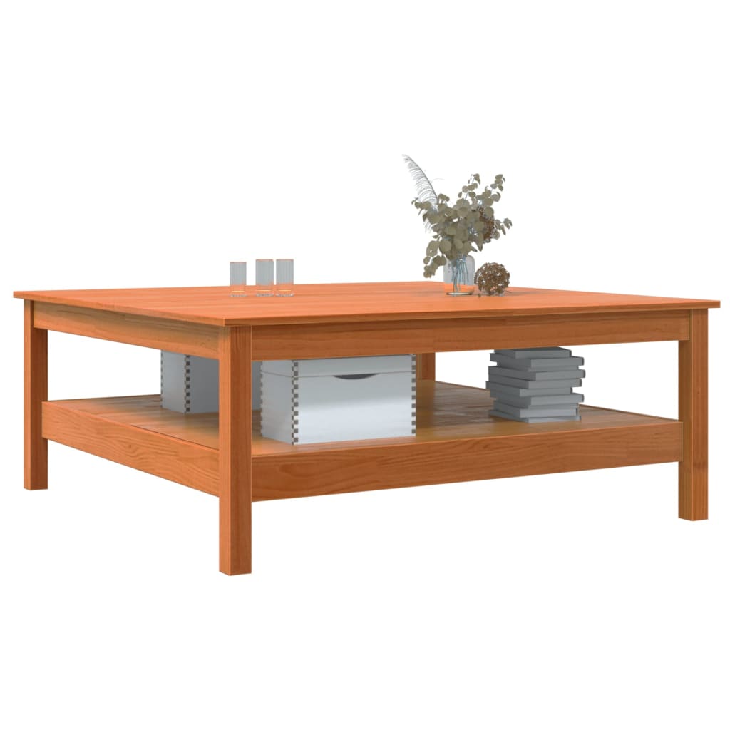 Salongbord voksbrun 100x100x40 cm heltre furu