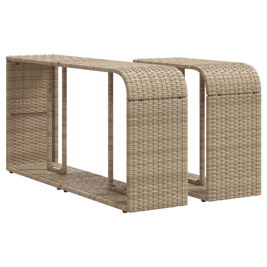 Oppbevaringshyller 2 stk beige polyrotting