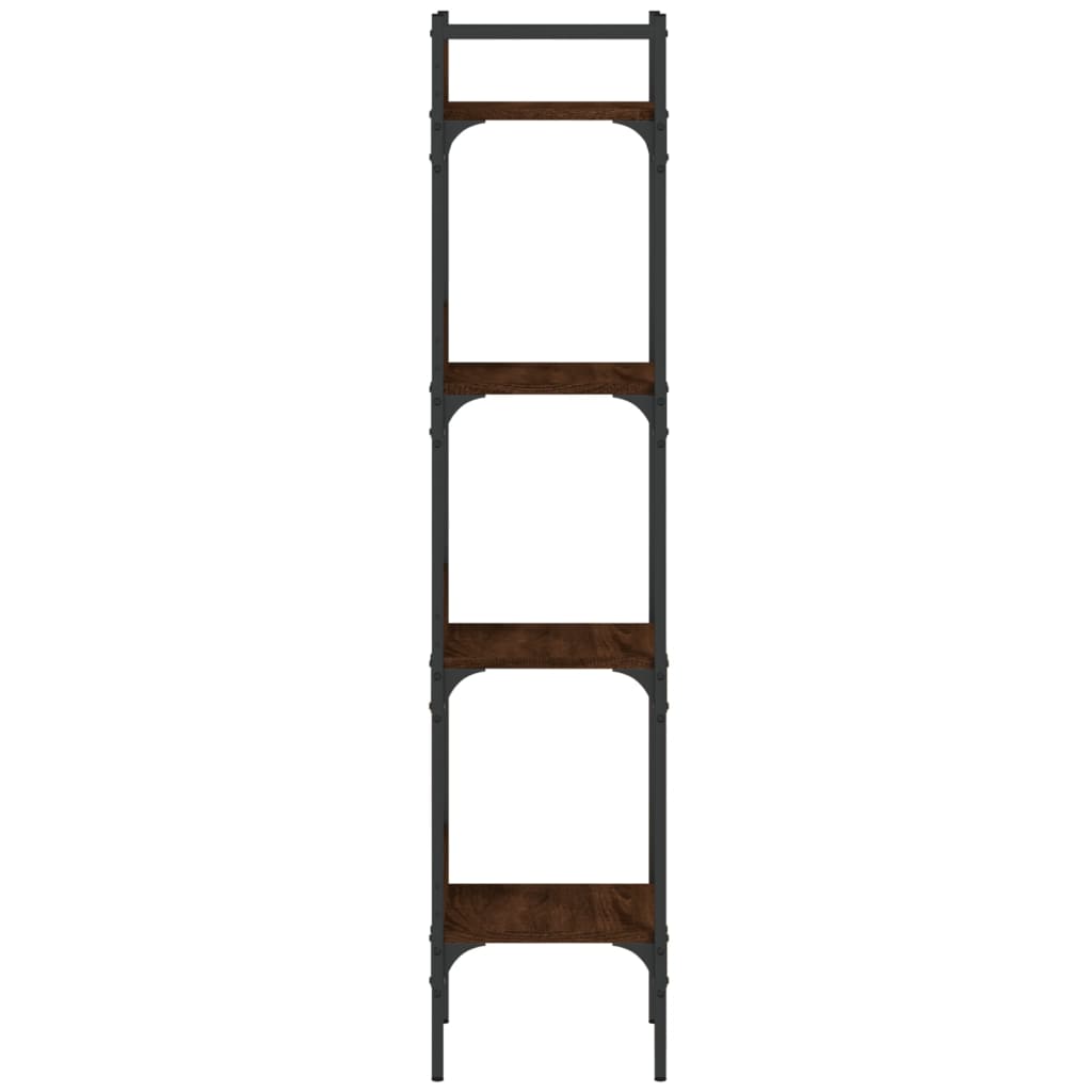 Bokhylle 4 etasjer brun eik 35x30x138,5 cm konstruert tre