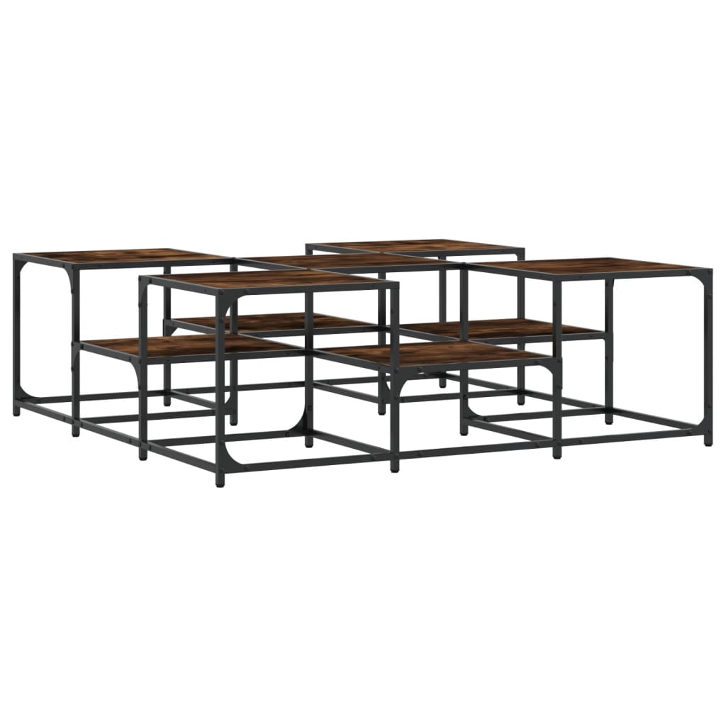 Salongbord røkt eik 121x121x40 cm konstruert tre