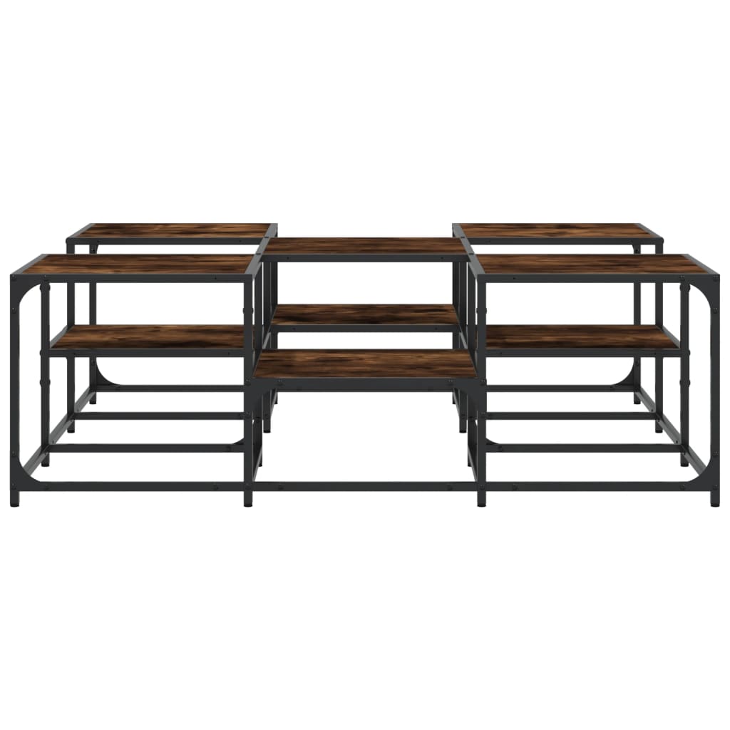 Salongbord røkt eik 121x121x40 cm konstruert tre