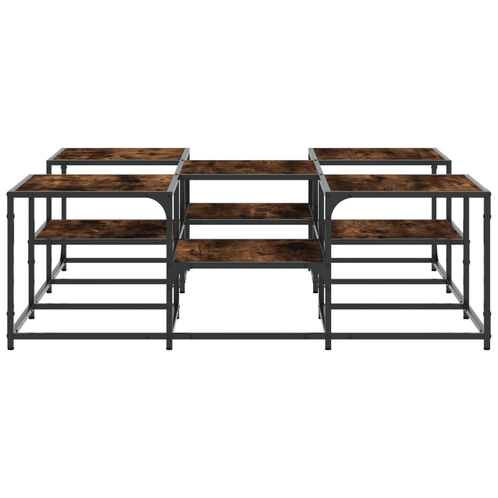 Salongbord røkt eik 121x121x40 cm konstruert tre