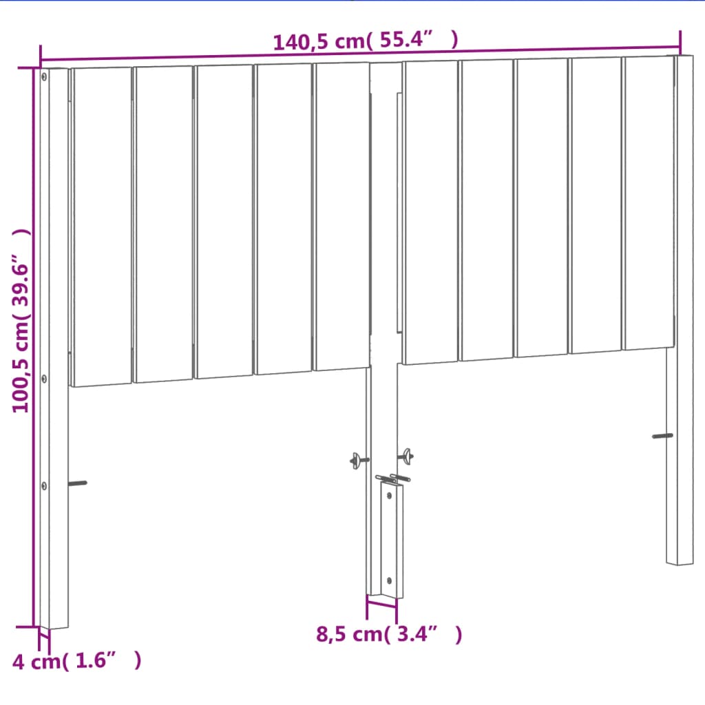 Hodegavl voksbrun 135 cm heltre furu