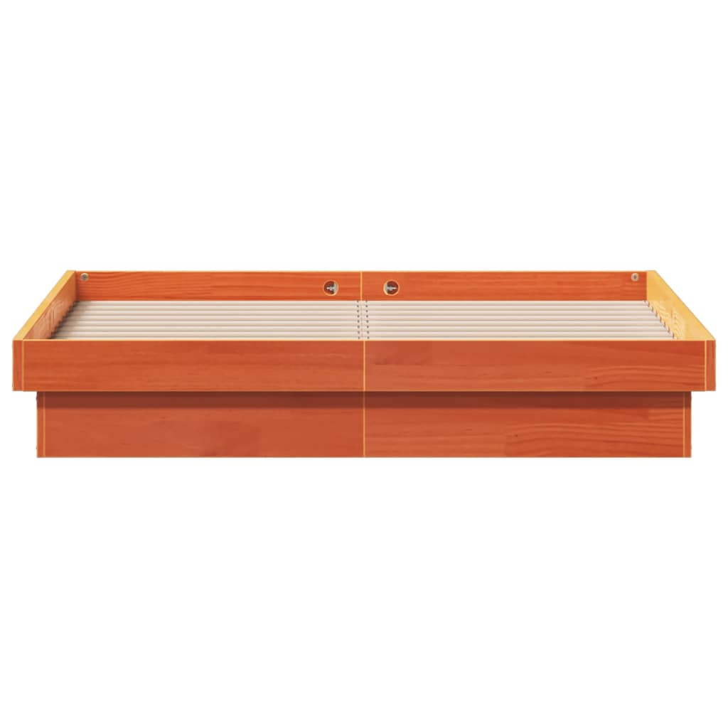 LED-sengeramme voksbrun 120x200 cm heltre furu