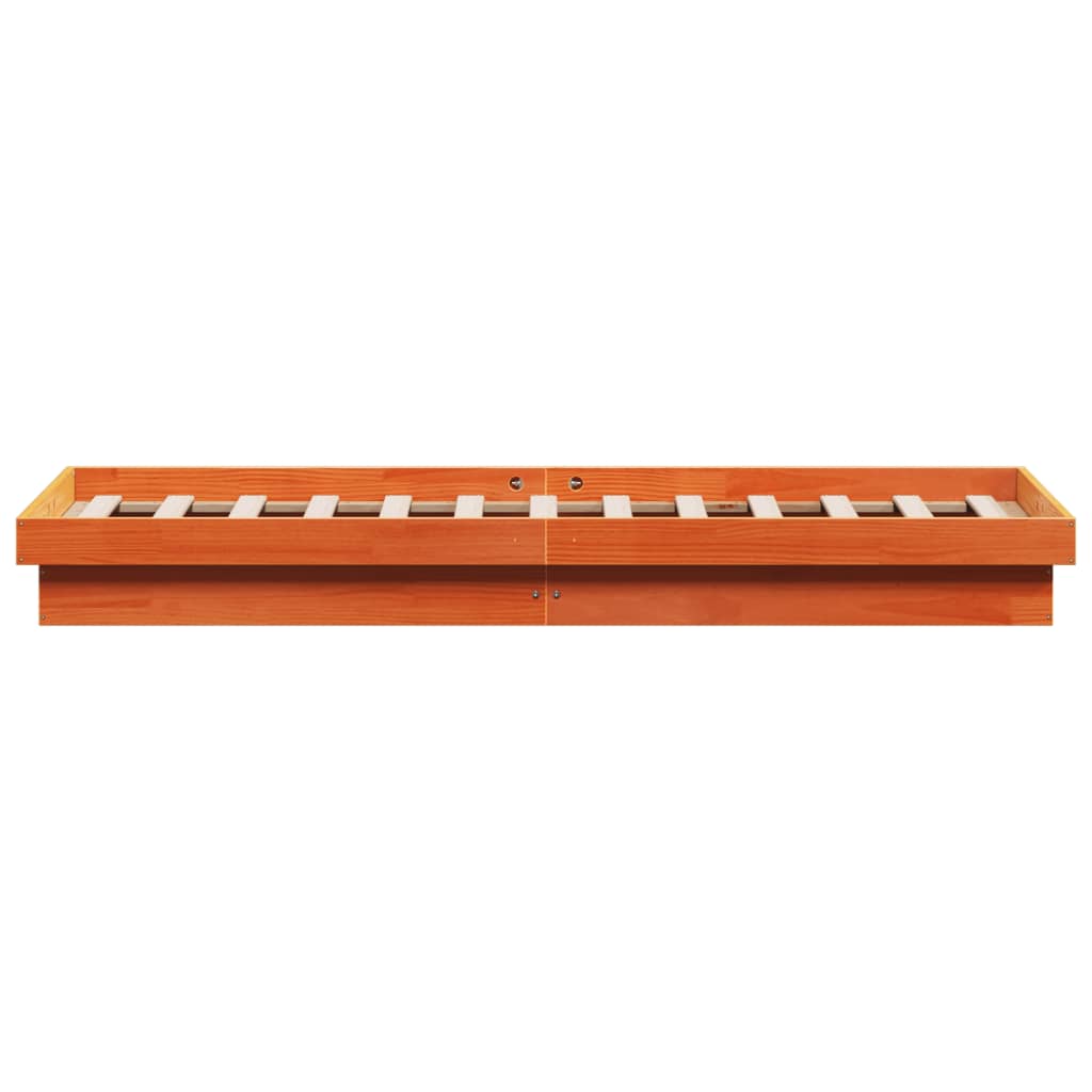 LED-sengeramme voksbrun 140x200 cm heltre furu