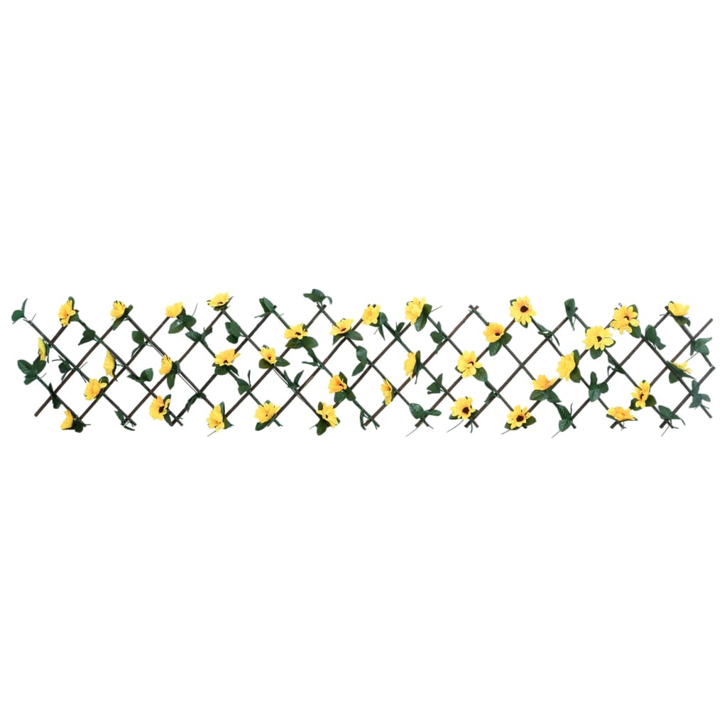Utvidbart espalier med kunstig eføy gul 180x20 cm