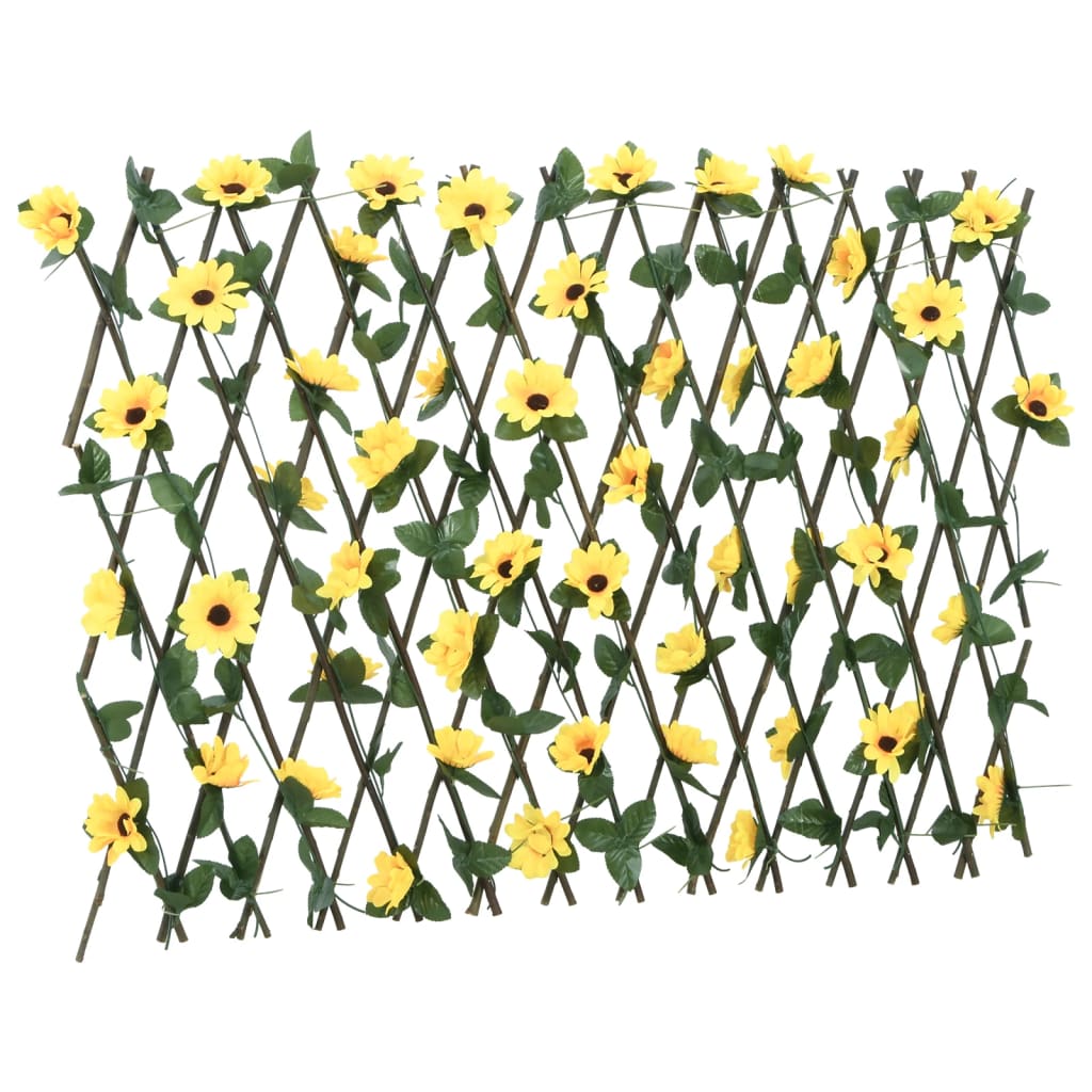 Utvidbart espalier med kunstig eføy 5 stk gul 180x60 cm