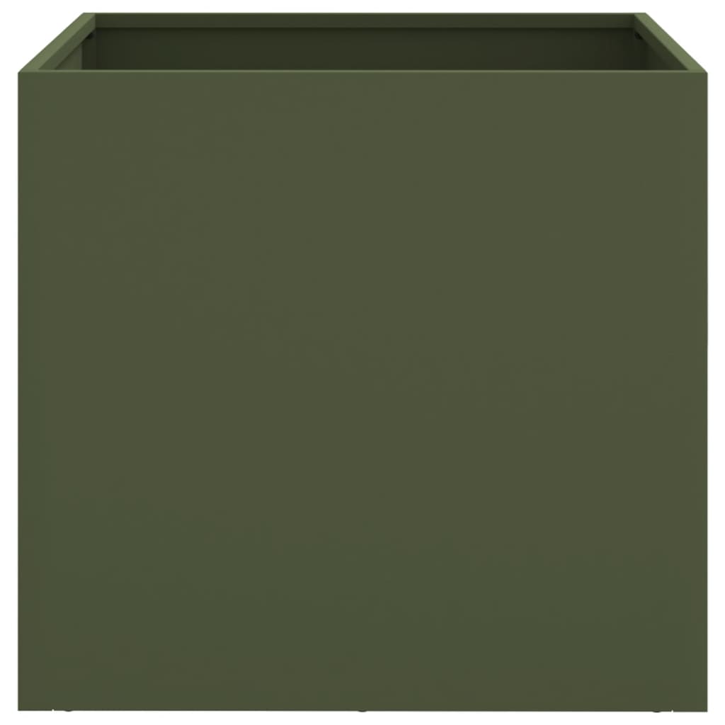Plantekasser 2 stk olivengrønn 42x40x39 cm stål