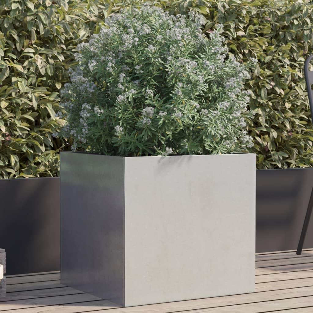 Plantekasse sølv 49x47x46 cm rustfritt stål