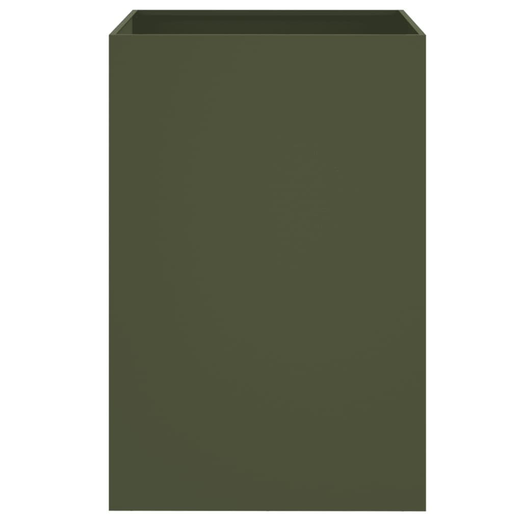 Plantekasse olivengrønn 52x48x75 cm stål