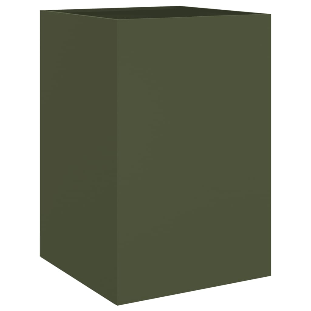 Plantekasse olivengrønn 52x48x75 cm stål