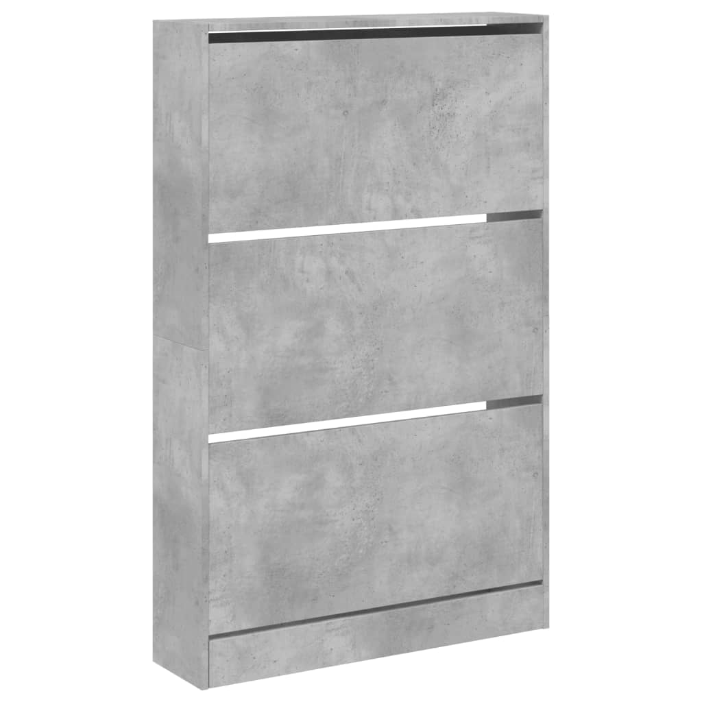 Skoskap betonggrå 80x21x125,5 cm konstruert tre