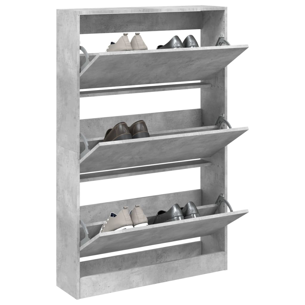 Skoskap betonggrå 80x21x125,5 cm konstruert tre
