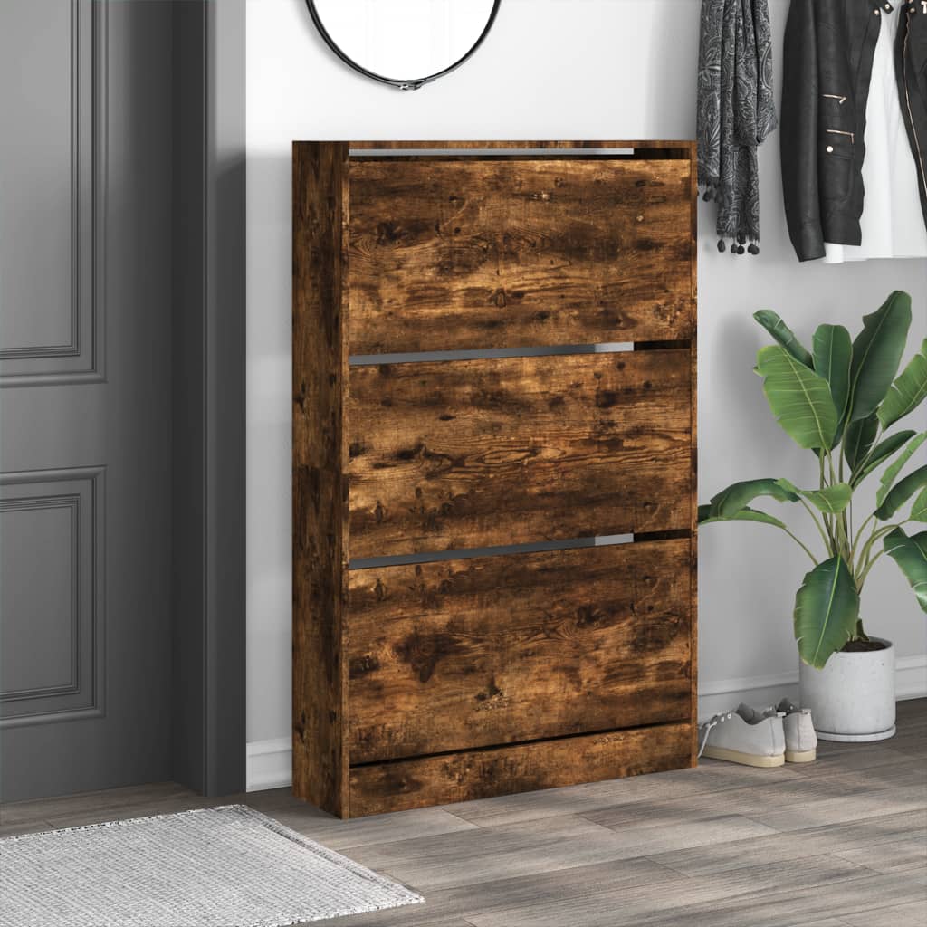 Skoskap røkt eik 80x21x125,5 cm konstruert tre