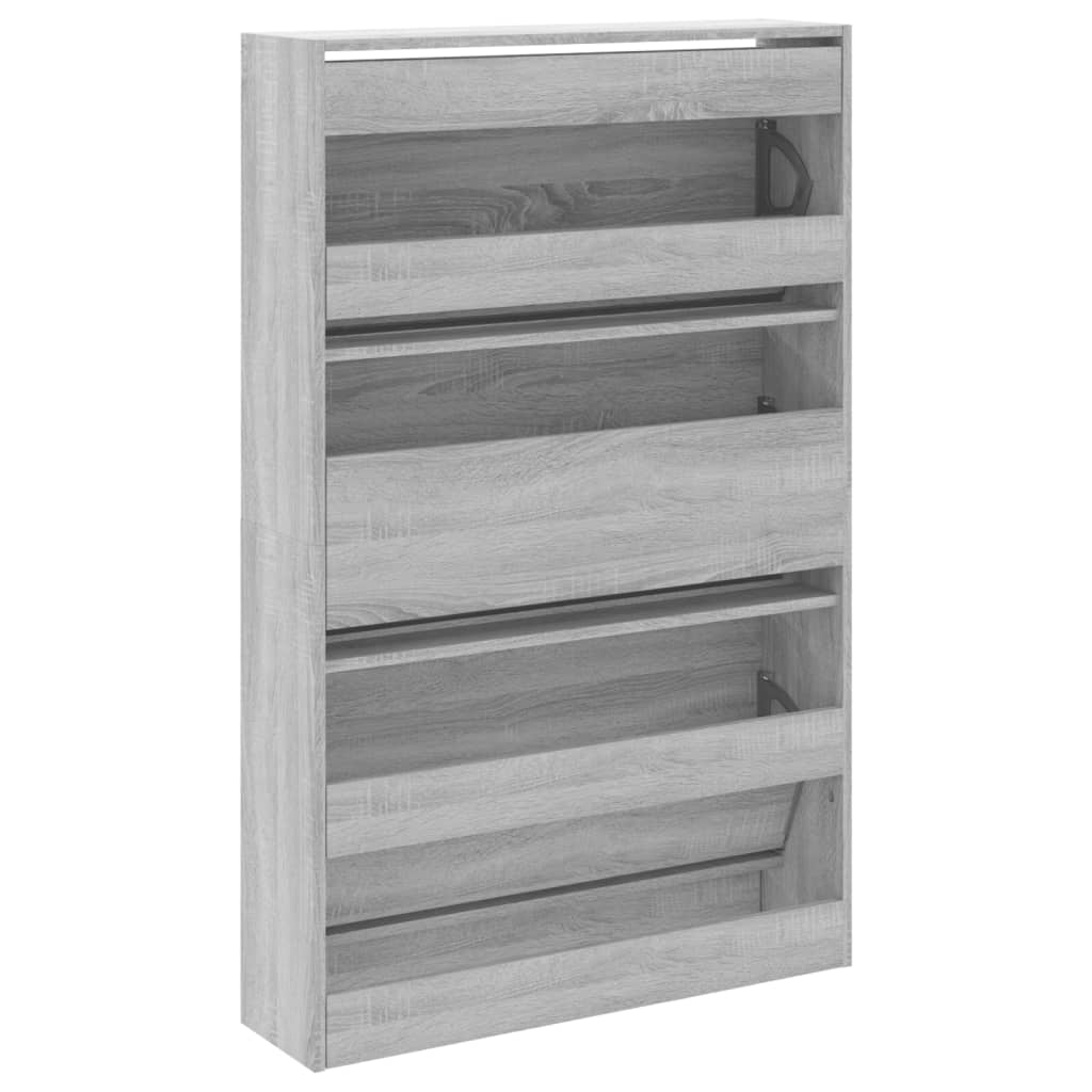 Skoskap grå sonoma 80x21x125,5 cm konstruert tre