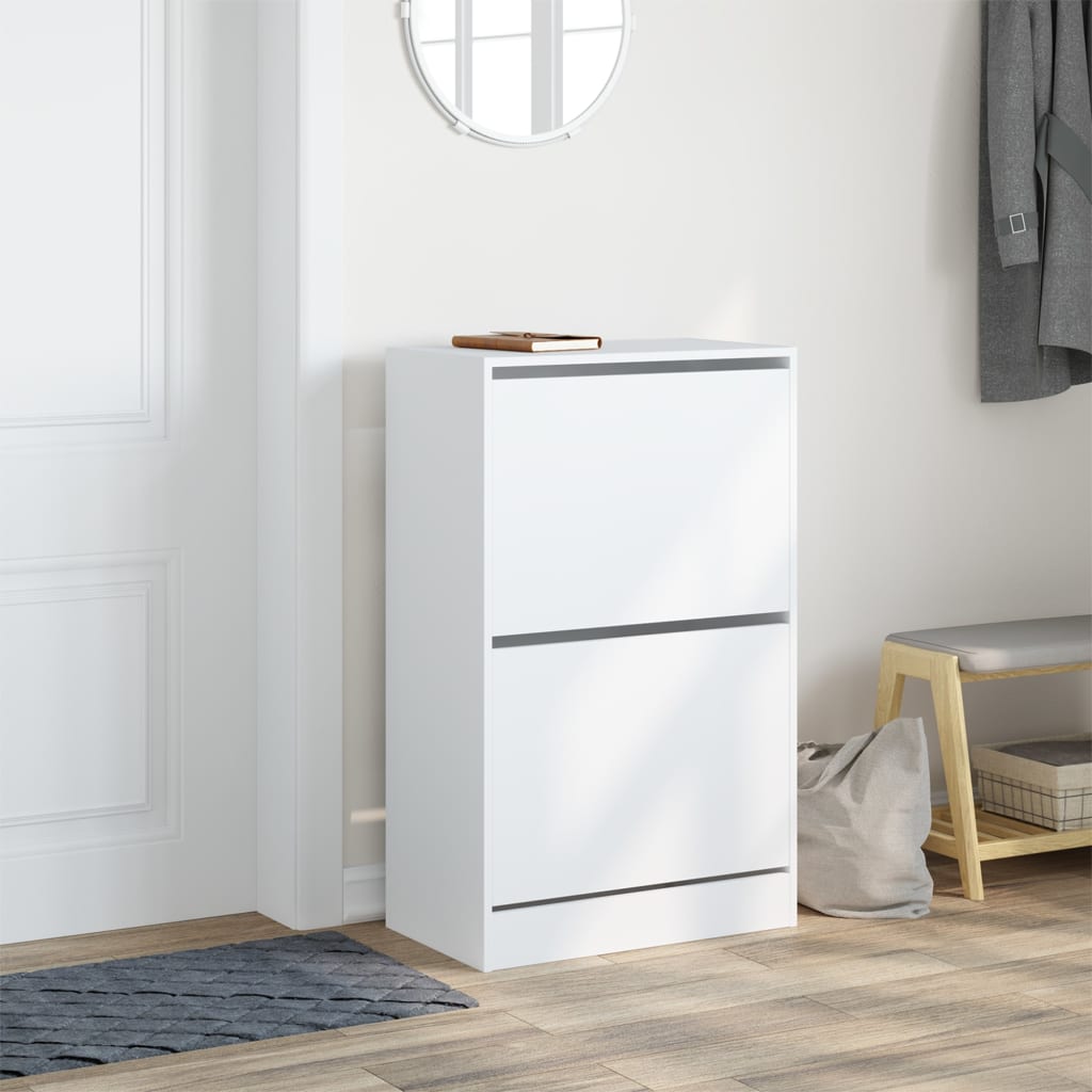 Skoskap hvit 60x34x96,5 cm konstruert tre