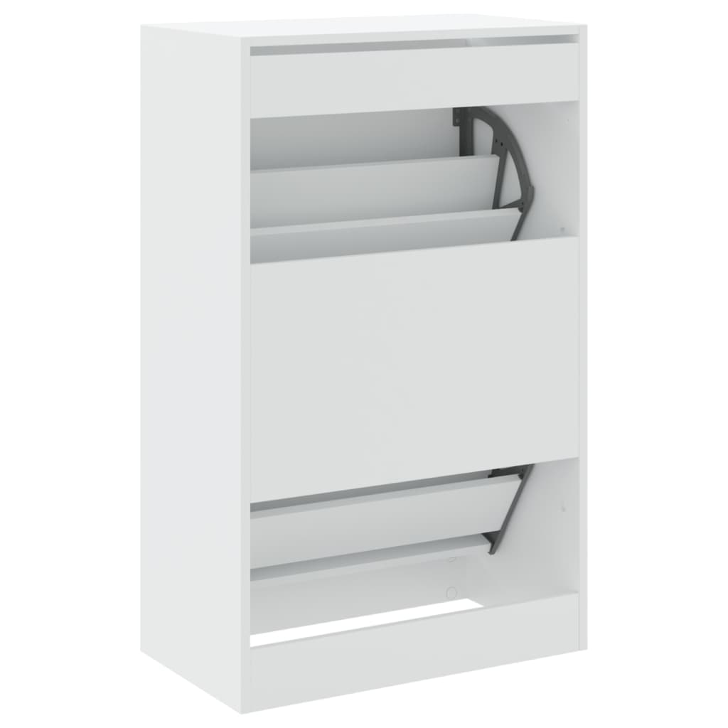 Skoskap hvit 60x34x96,5 cm konstruert tre