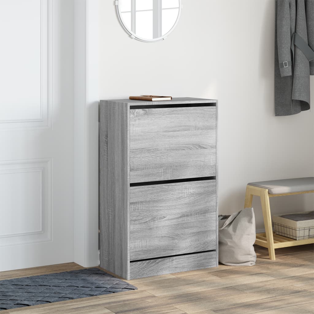 Skoskap grå sonoma 60x34x96,5 cm konstruert tre
