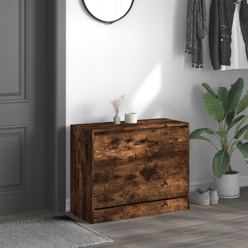 Skoskap røkt eik 80x34x63 cm konstruert tre