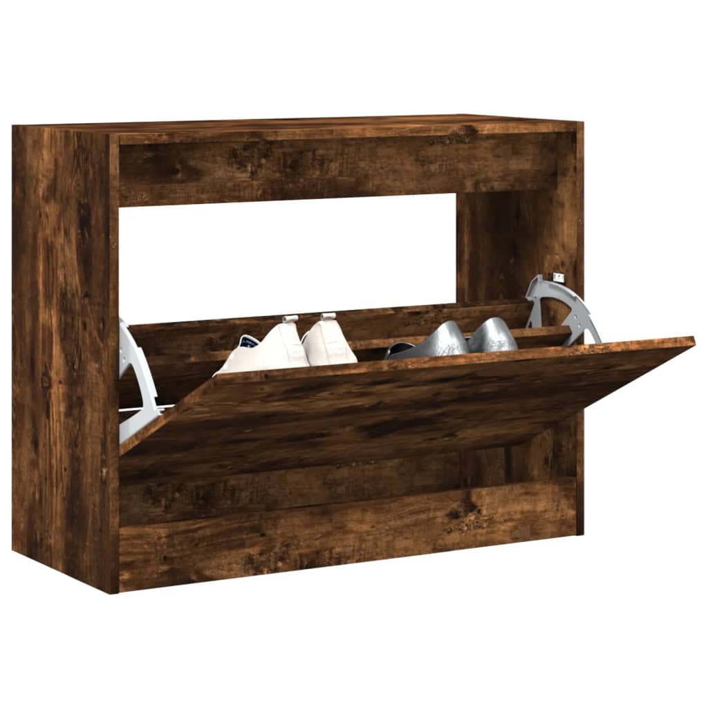 Skoskap røkt eik 80x34x63 cm konstruert tre