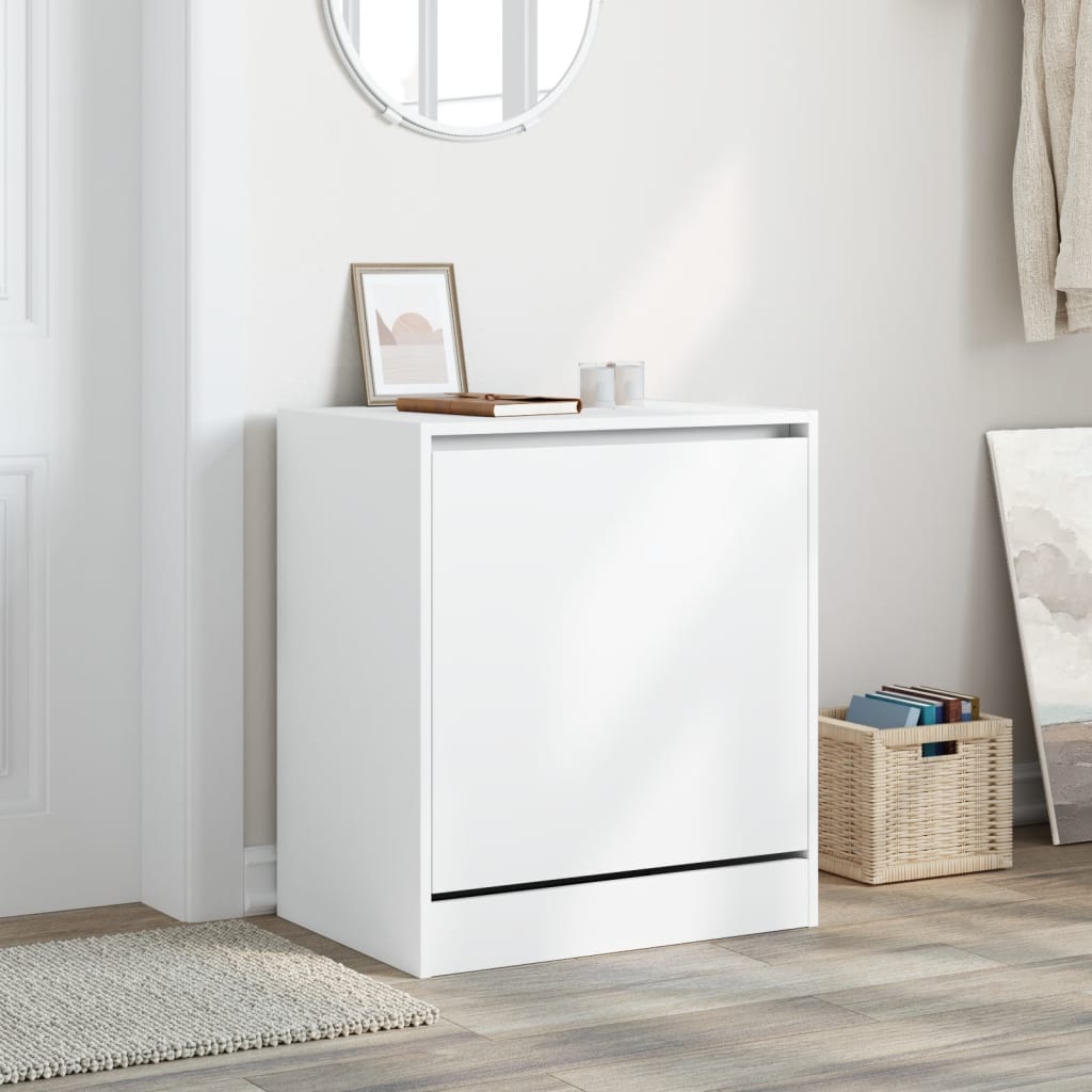 Skohylle hvit 60x42x69 cm konstruert tre
