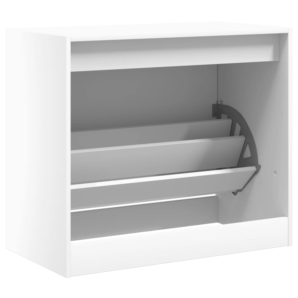 Skoskap hvit 80x42x69 cm konstruert tre