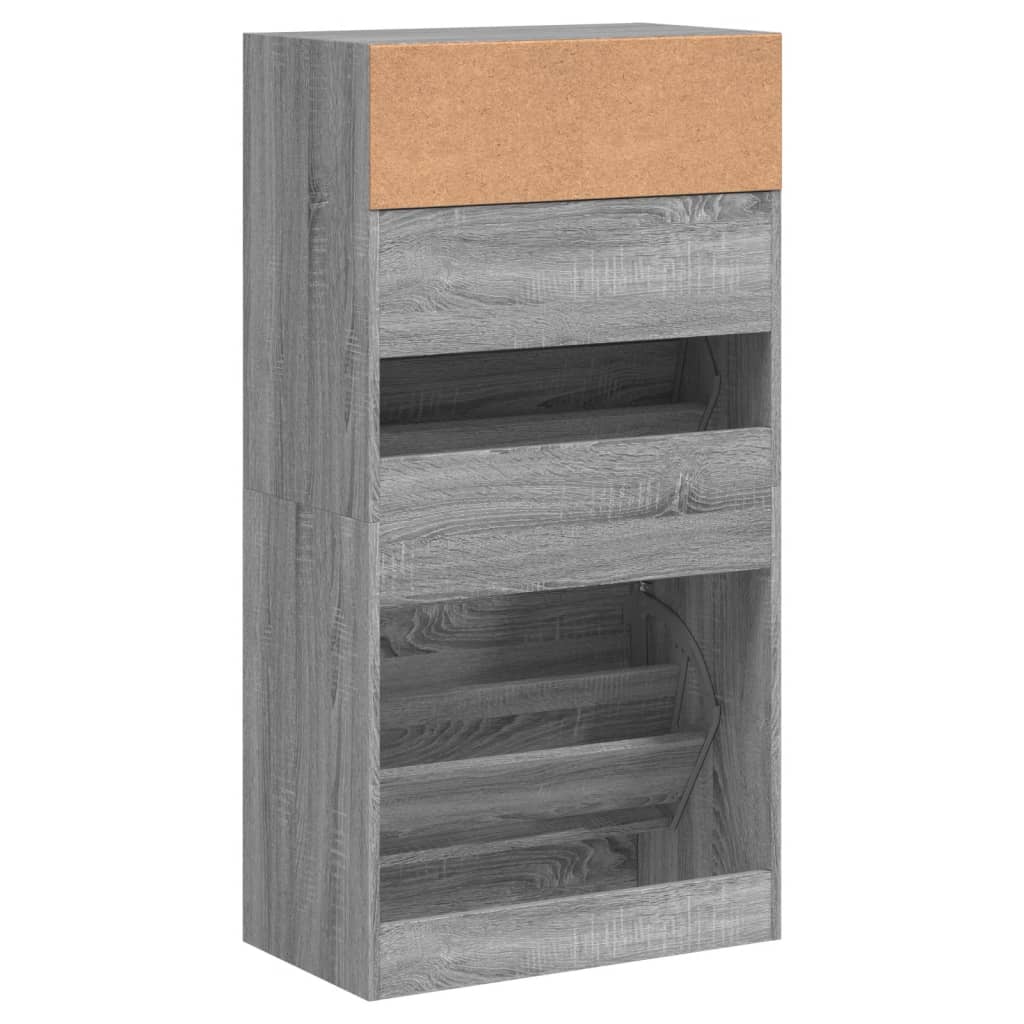 Skoskap grå sonoma 60x34x116 cm konstruert tre