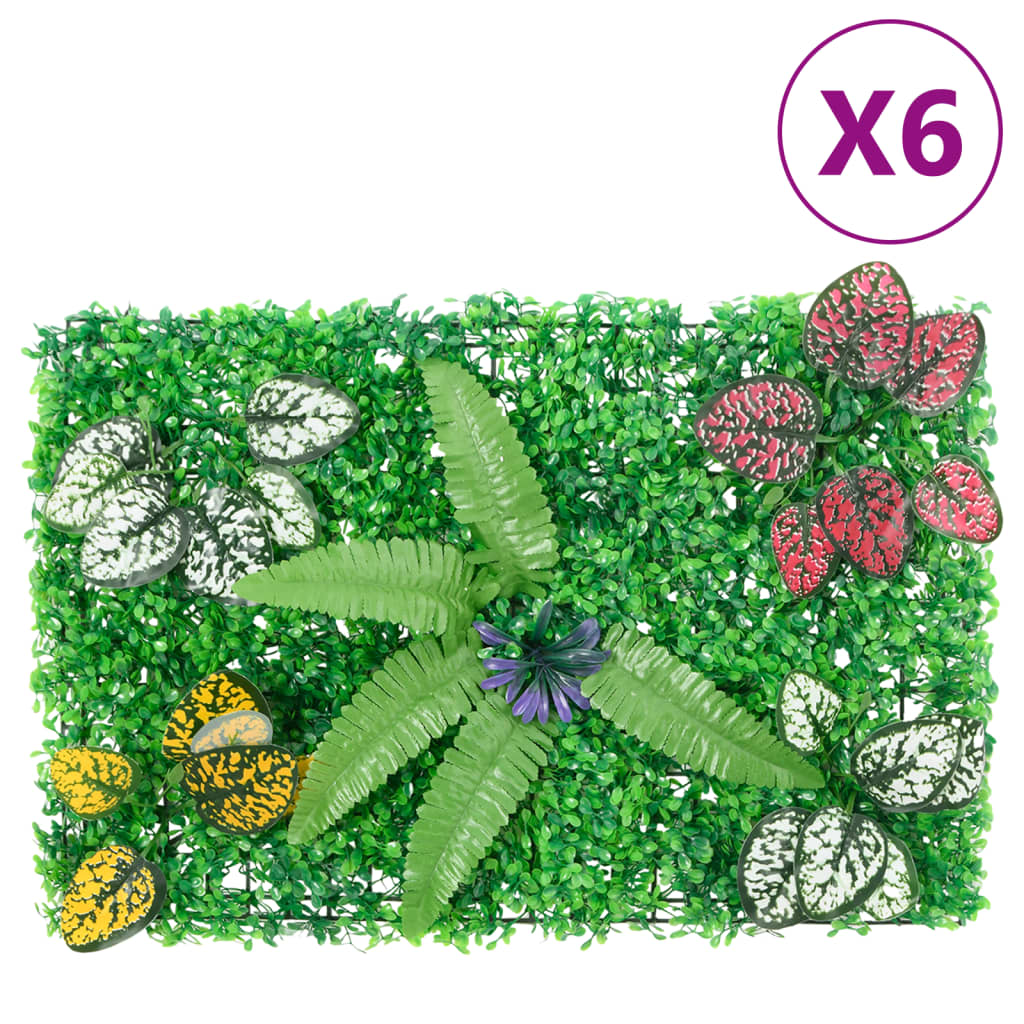 Gjerde med kunstige planter 6 stk grønn 40x60 cm