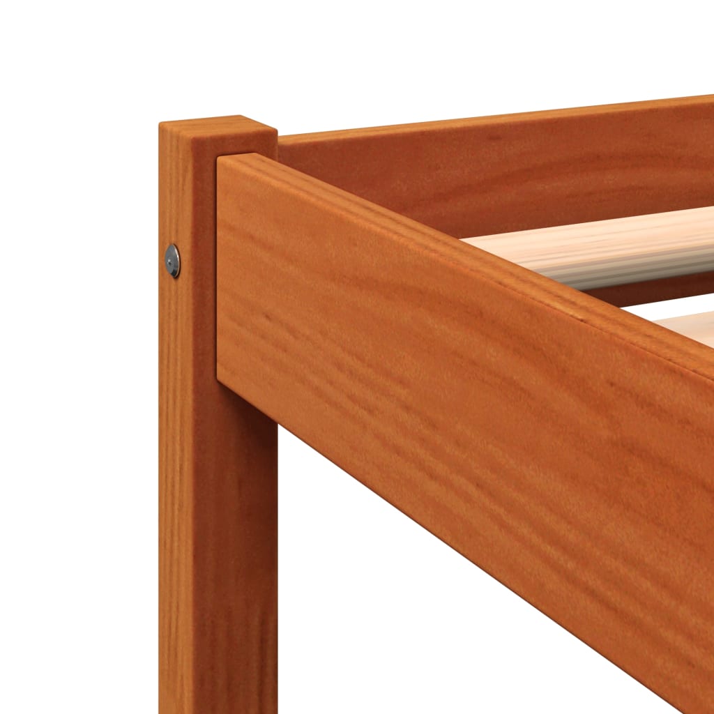 Sengeramme uten madrass voksbrun 75x190 cm heltre furu