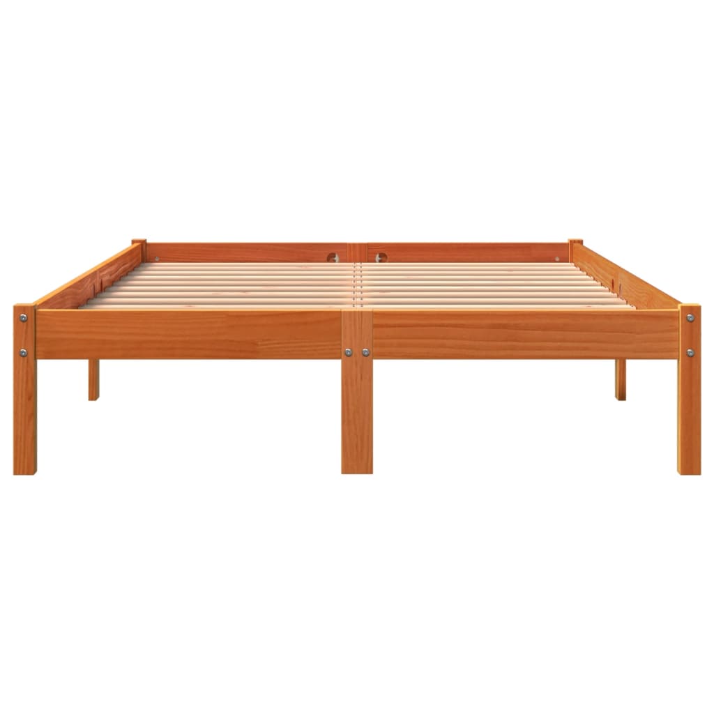 Sengeramme uten madrass brun 135x190 cm heltre furu