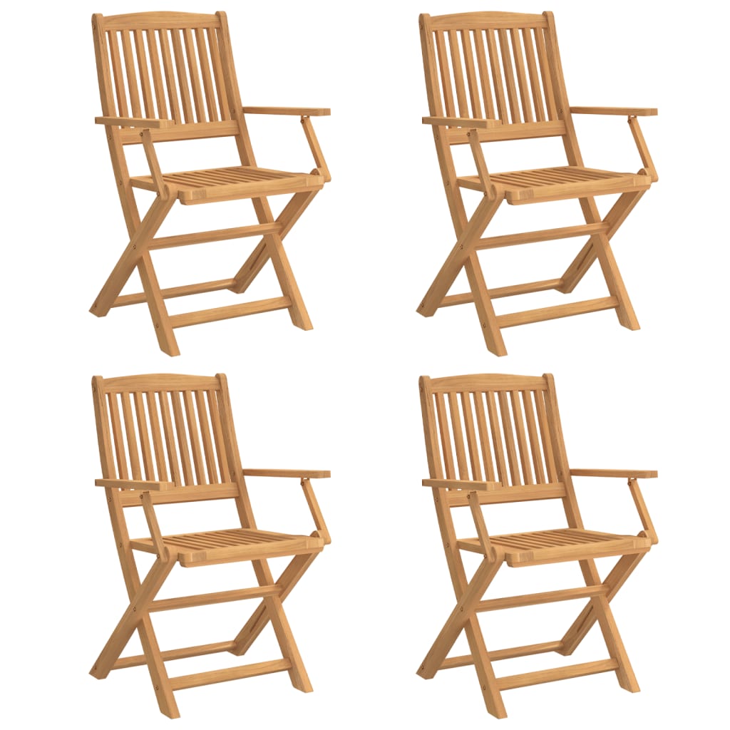 Sammenleggbare hagestoler 4 stk 54x61x88 cm heltre akasie
