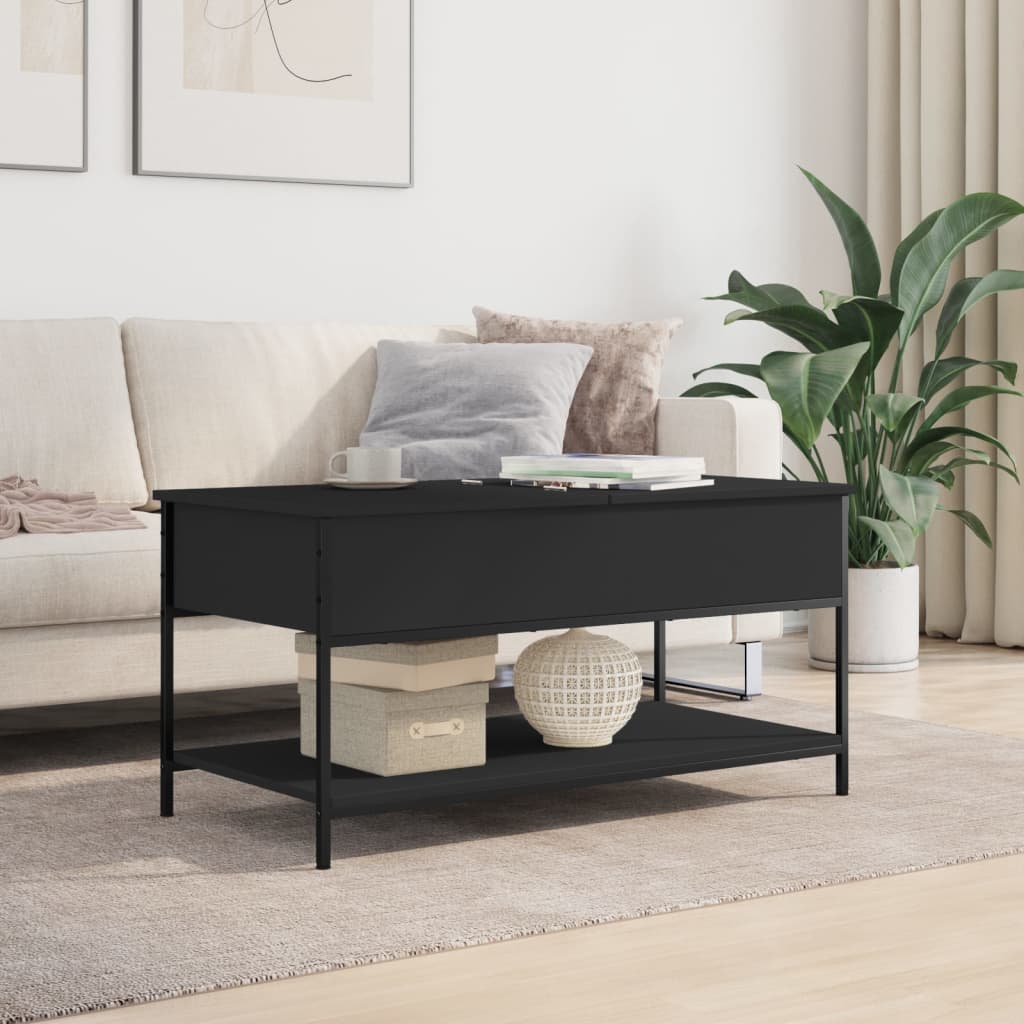 Salongbord svart 100x50x50 cm konstruert tre og metall