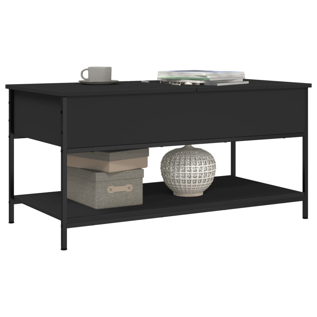 Salongbord svart 100x50x50 cm konstruert tre og metall