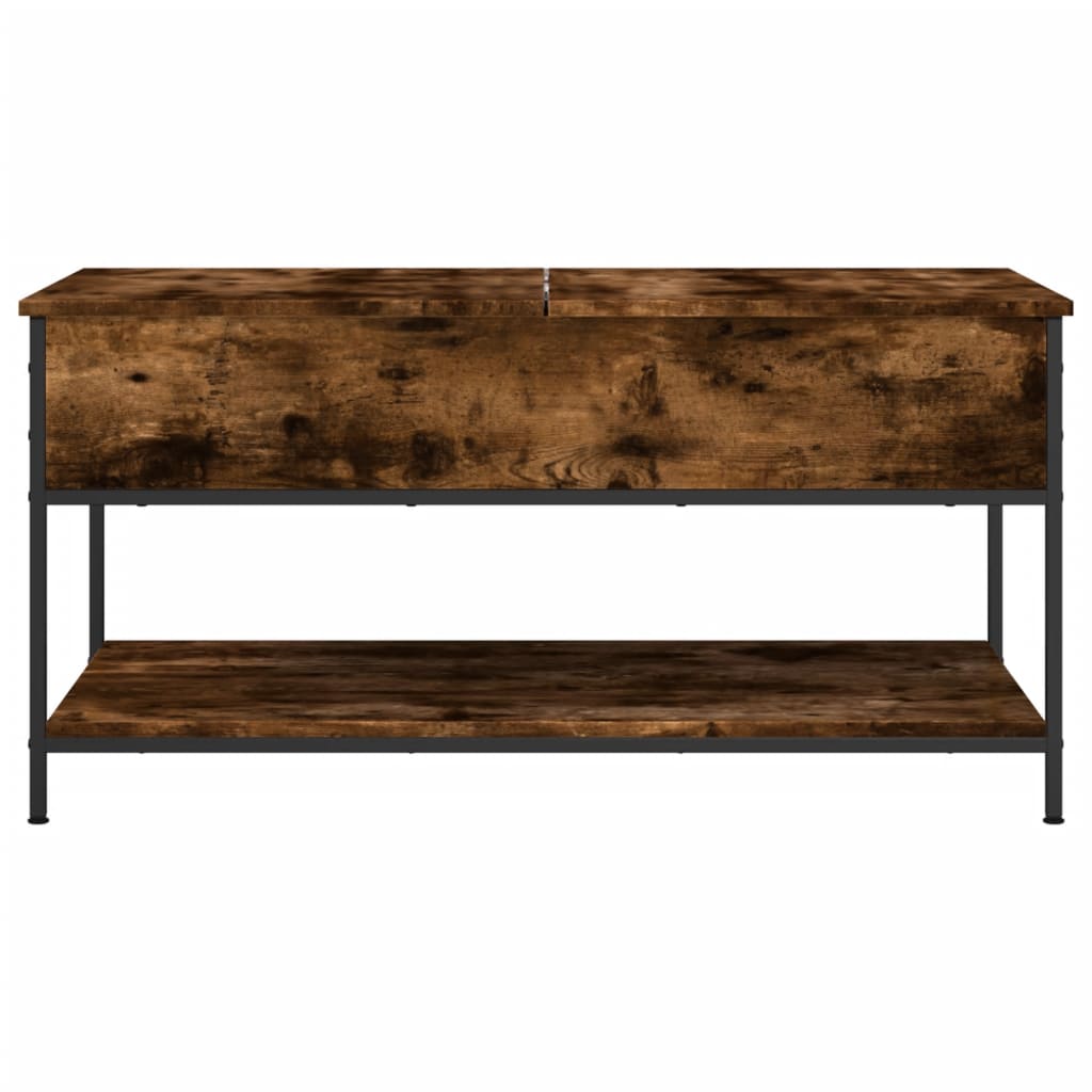 Salongbord røkt eik 100x55x50 cm konstruert tre og metall
